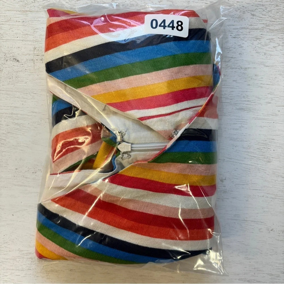 Le Lis Linen Rainbow Striped Colorful Short Wrap Romper Size S Tank - Picture 9 of 9